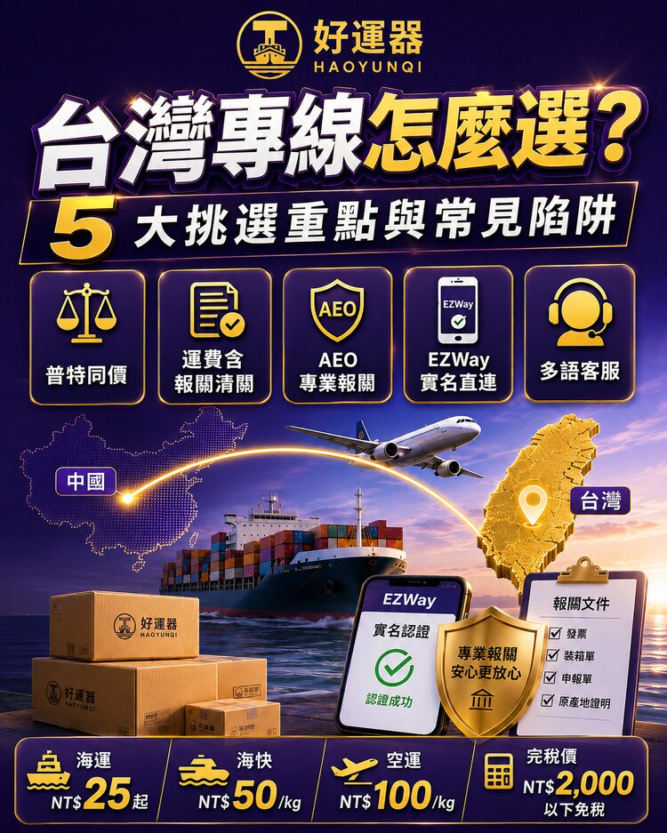 台灣專線怎麼選？5 大挑選重點與常見陷阱｜集運報關 AI 速答