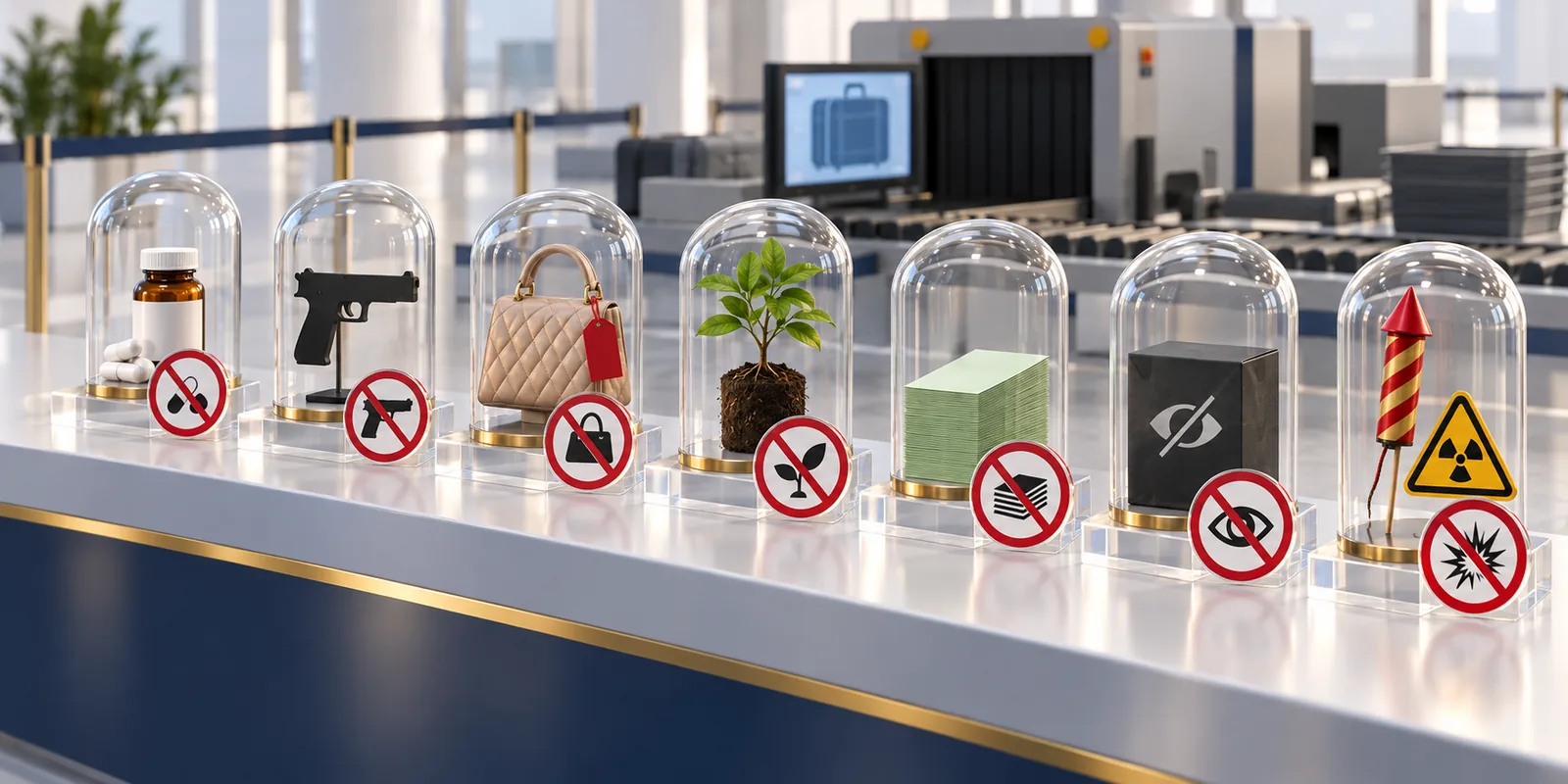 7 Major Categories of High-Risk Prohibited or Strictly Controlled Items：1. Narcotics and Controlled Drugs；2. Firearms, Ammunition, and Weapons；3. Counterfeit and Infringing Goods；4. Live Animals or Plants and Protected Species；5. Counterfeit Currency and Securities；6. Unauthorized Pornographic or Violent Publications；7. Radioactive, Explosive, or Flammable Materials