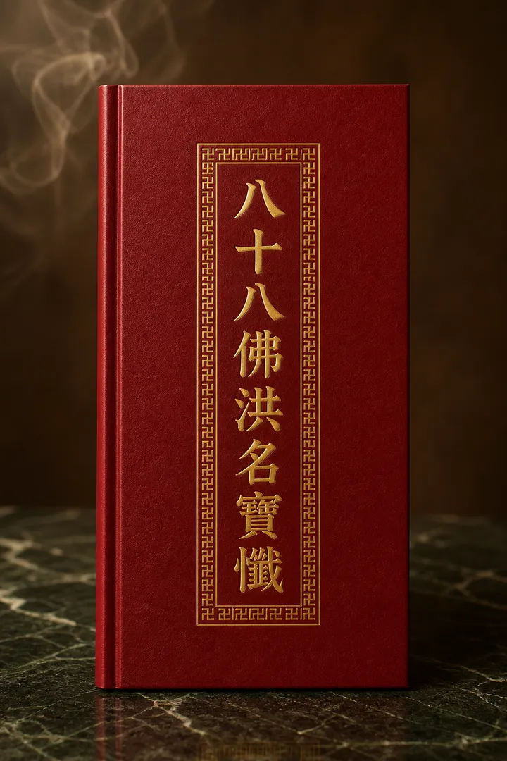 八十八佛洪名寶懺經本封面示意圖（依老師持有實物重繪）
