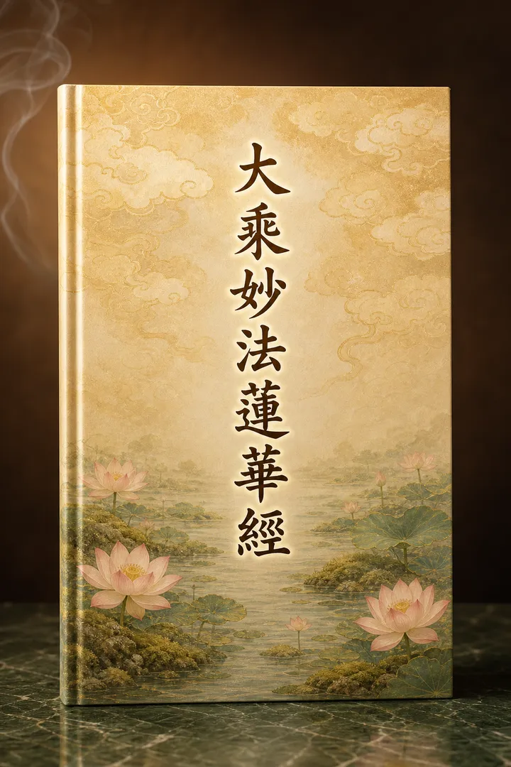 大乘妙法蓮華經經本封面示意圖（依老師持有實物重繪）