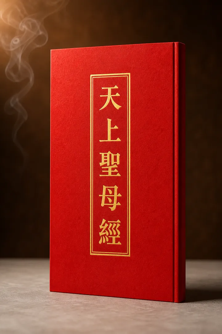 天上聖母經（北港版）經本封面示意圖（依老師持有實物重繪）