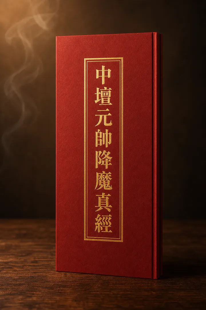 中壇元帥降魔真經經本封面示意圖（依老師持有實物重繪）